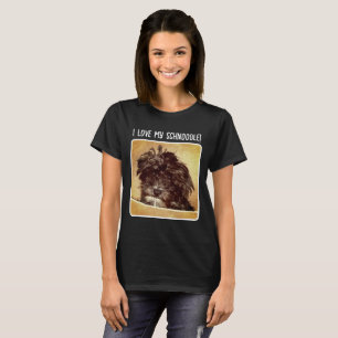 Camiseta Perro Schnoodle Mujer Negro Básico