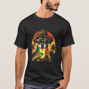 Camiseta Perro Senegal Bandera Senegalesa Atardecer Orgullo