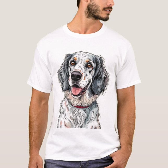Camiseta Perro Setter Inglés Alegre (Anverso)