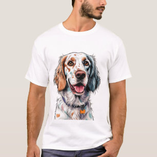 Camiseta Perro Setter Inglés Alegre