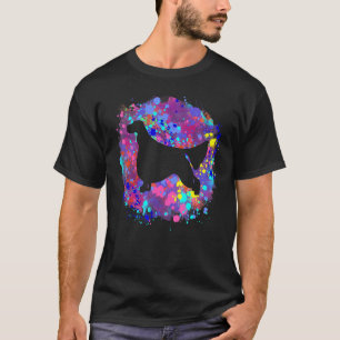 Camiseta Perro Setter Inglés Arte de Salpicaduras de Acuare