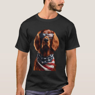 Camiseta Perro Setter Irlandés 4 De Julio Independencia Ame