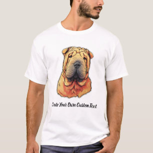 Camiseta Perro Shar Pei Crea tu propio texto personalizado