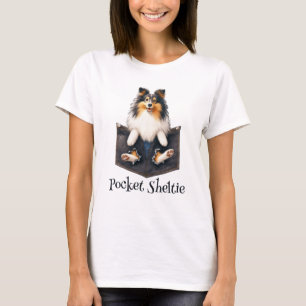 Camiseta Perro Sheltie En Un Bolsillo
