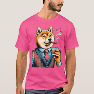 Camiseta Perro Shiba Inu Cigarro y Whisky