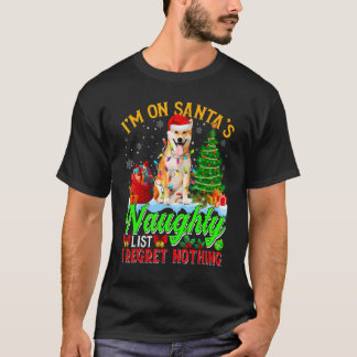 Camiseta Perro Shiba Inu de Navidad en la lista de travieso