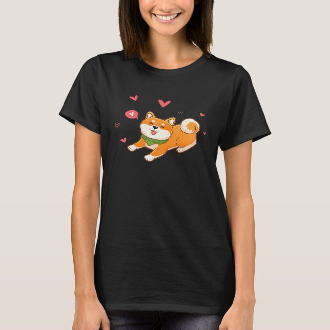 Camiseta Perro Shiba Inu, dueño de un perro, con corazón (Anverso)