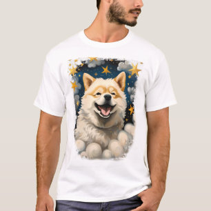 Camiseta Perro Shiba Inu Estrellas Nubes