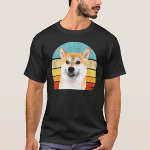 Camiseta Perro Shiba Inu - Retro Vintage Sunset Shiba Inu P