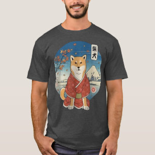 Camiseta Perro Shiba Inu Samurai Ukiyoe Samurai Dog Akita S