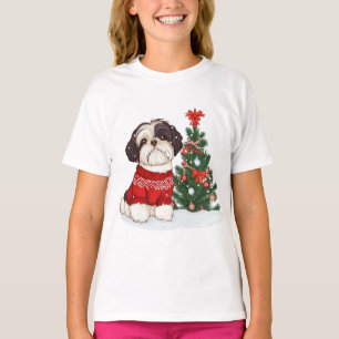 Camiseta Perro Shih Tzu de Navidad
