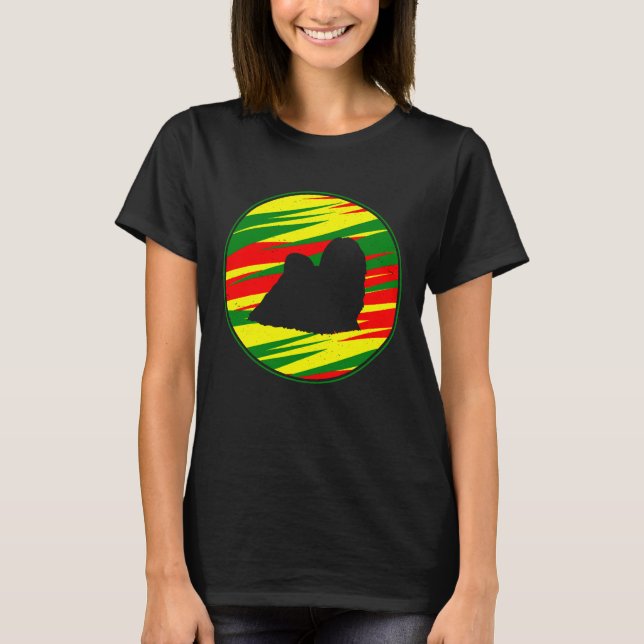 Camiseta Perro shih tzu silhouette maltés (Anverso)