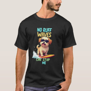 Camiseta Perro Shih Tzu Surfista Genial