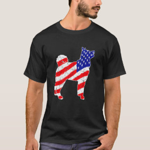 Camiseta Perro siberiano husky de la bandera americana perr