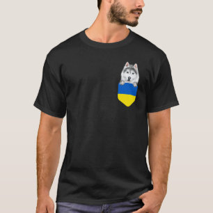 Camiseta Perro Siberiano Husky Divertido con Bandera de Ucr
