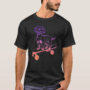 Camiseta Perro Skateboarding En Skateboard