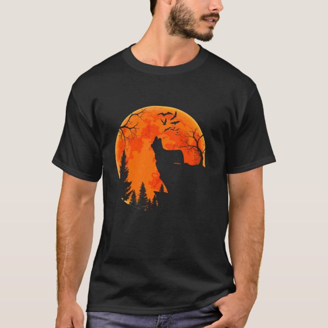 Camiseta Perro Skye Terrier Y Moon Halloween Costume Perro  (Anverso)