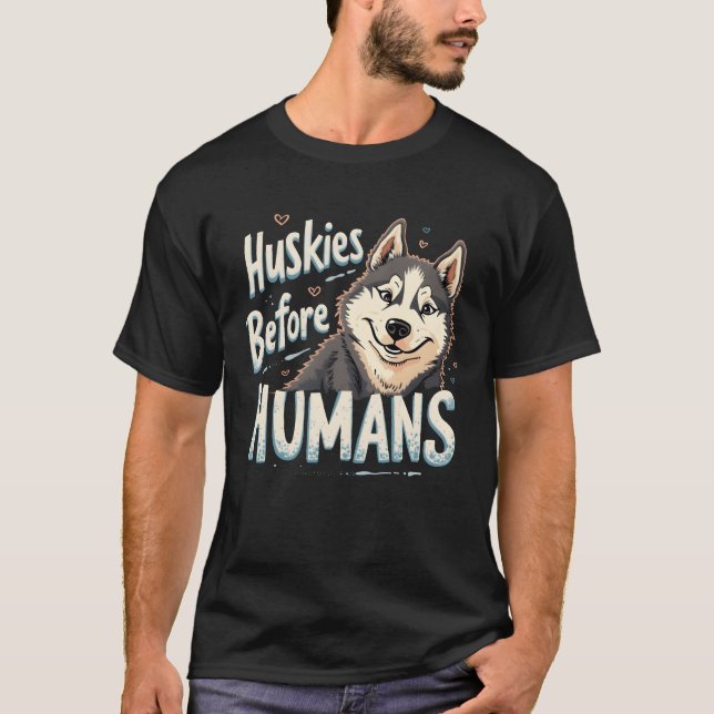 Camiseta Perro Sledding Mushing Adventure Huskyeam Diversió (Anverso)