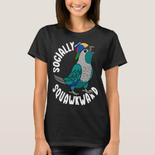 Camiseta Perro socialmente incómodo en la mejilla verde tur