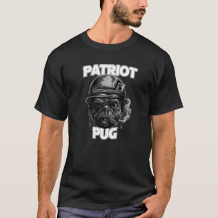 Camiseta Perro soldado pug patriota lindo