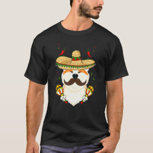 Camiseta Perro Sombrero I Cinco De Mayo Akita Inu