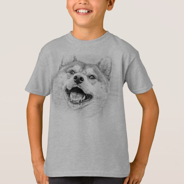 Camiseta Perro sonriente de Shiba Inu (Anverso)
