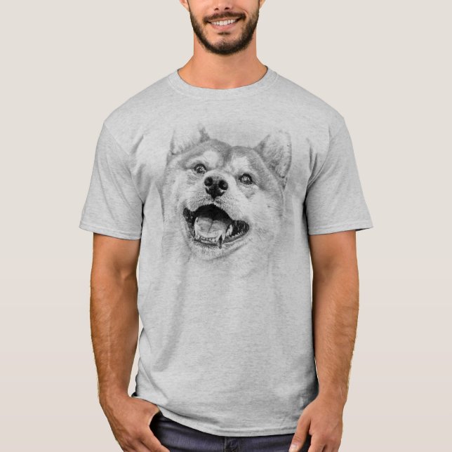 Camiseta Perro sonriente de Shiba Inu (Anverso)