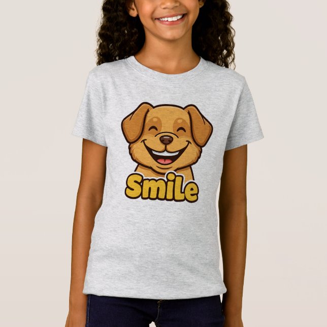 Camiseta Perro sonriente feliz (Anverso)