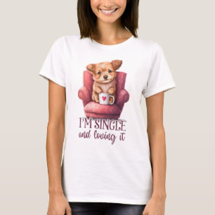 Camiseta Perro, soy soltero y me encanta