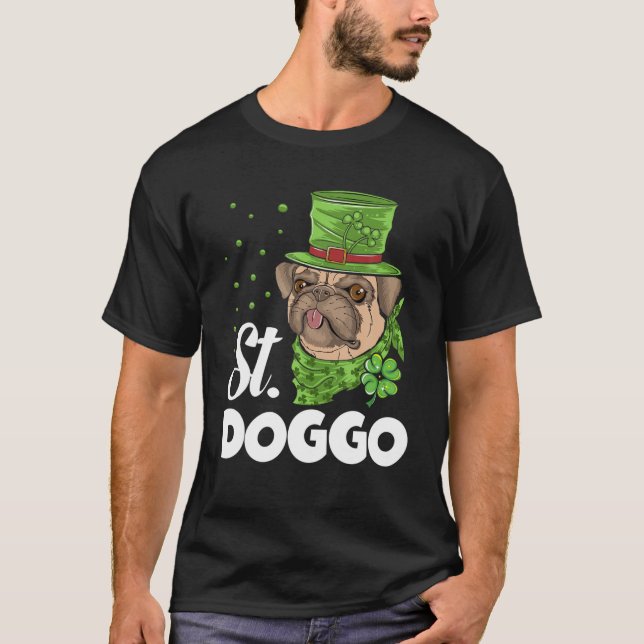 Camiseta Perro St Patrick's Day St. Doggo Perro irlandés de (Anverso)