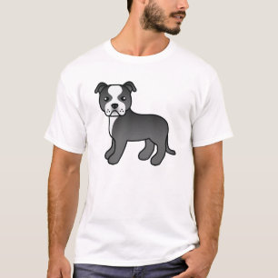 Camiseta Perro Staffordshire Bull Terrier negro y blanco