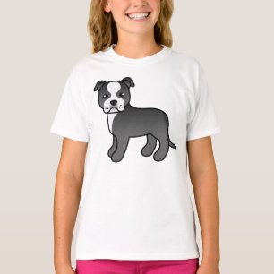 Camiseta Perro Staffordshire Bull Terrier negro y blanco