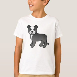 Camiseta Perro Staffordshire Bull Terrier negro y blanco