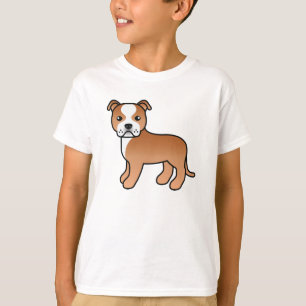 Camiseta Perro Staffordshire Bull Terrier Rojo Y Blanco