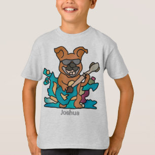 Camiseta Perro Street Retro con guitarra Divertido