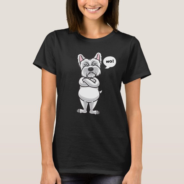 Camiseta Perro Stubborn Westie divertido (Anverso)