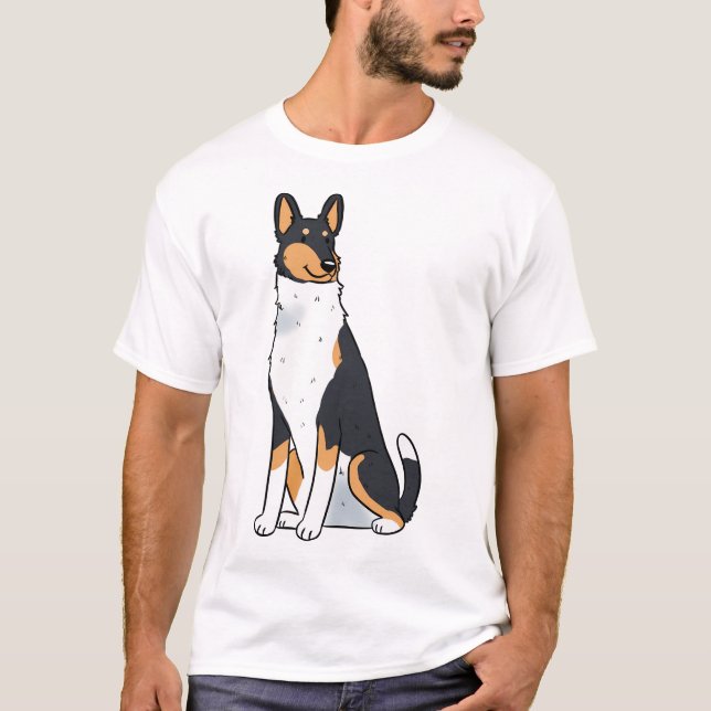 Camiseta Perro suave de Collie (Anverso)