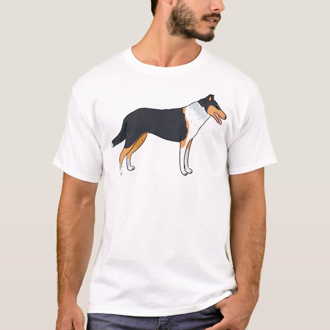 Camiseta Perro suave de Collie (Anverso)