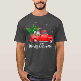 Camiseta Perro suave para los Navidades de los camiones roj