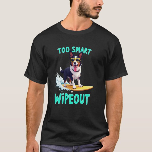 Camiseta Perro surfista Cool Border Collie (Anverso)