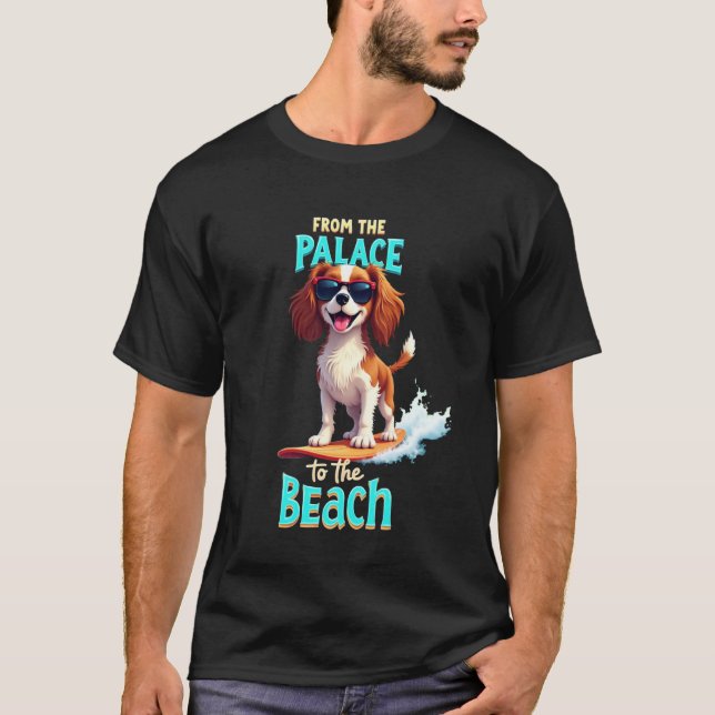 Camiseta Perro surfista Cool Cavalier King Charles Spaniel (Anverso)