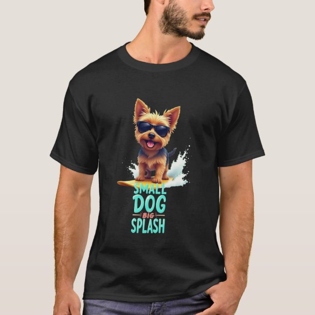 Camiseta Perro surfista Cool Yorkshire Terrier (Anverso)