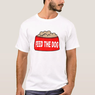 Camiseta Perro tazón tazón rojo alimenta al perro