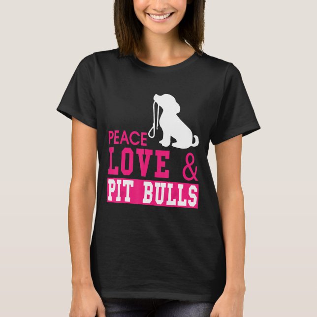 Camiseta Perro Tees-Peach Love Amp Bulls Pit (Anverso)
