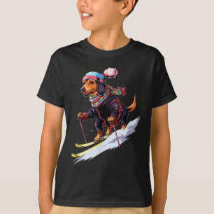 Camiseta Perro tejonero esquí Perro esquiador Esquí Inviern