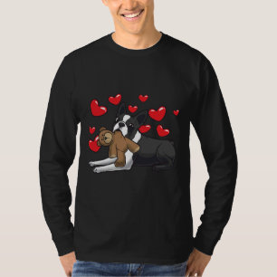 Camiseta Perro Terrier De Boston Con Animales Y Corazones L
