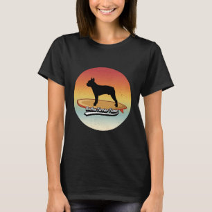 Camiseta Perro Terrier De Boston En Surfboard