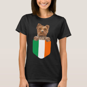 Camiseta Perro Terrier De La Bandera De Irlanda En Yorkshir