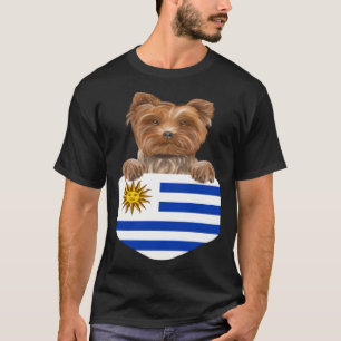 Camiseta Perro Terrier De Yorkshire, Bandera De Uruguay, En
