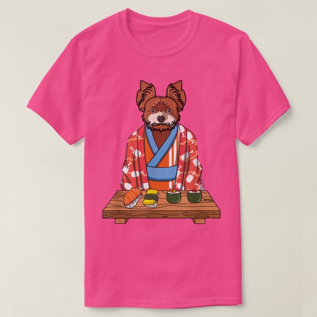 Camiseta Perro Terrier de Yorkshire Kimono Kawaii japonés F (Diseño del anverso)